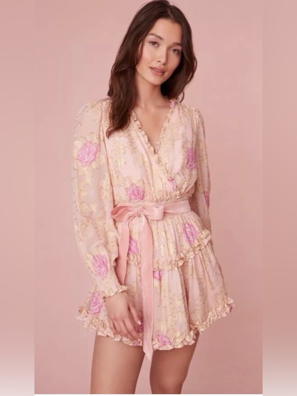 NWT LoveShackFancy in Spruce Dress in Magenta Marble Size M